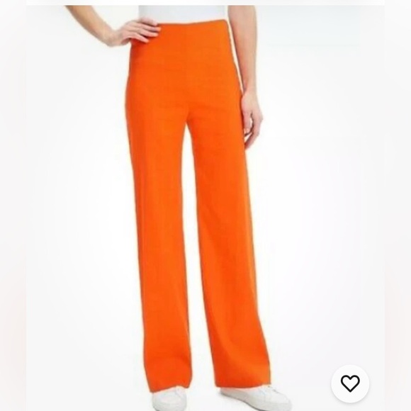 Theory Clean High Rise Wide Leg Pants in Fire Opal - Picture 2 of 8